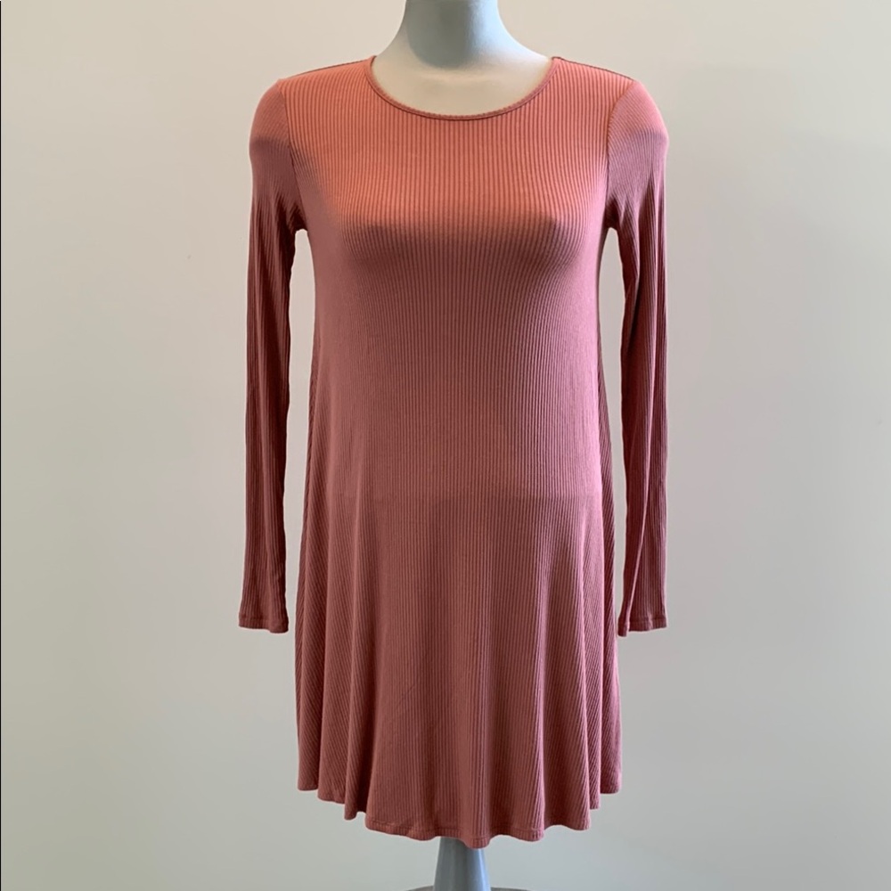 3 for $20 Forever 21 Ribbed Long Sleeve Dress in Rose